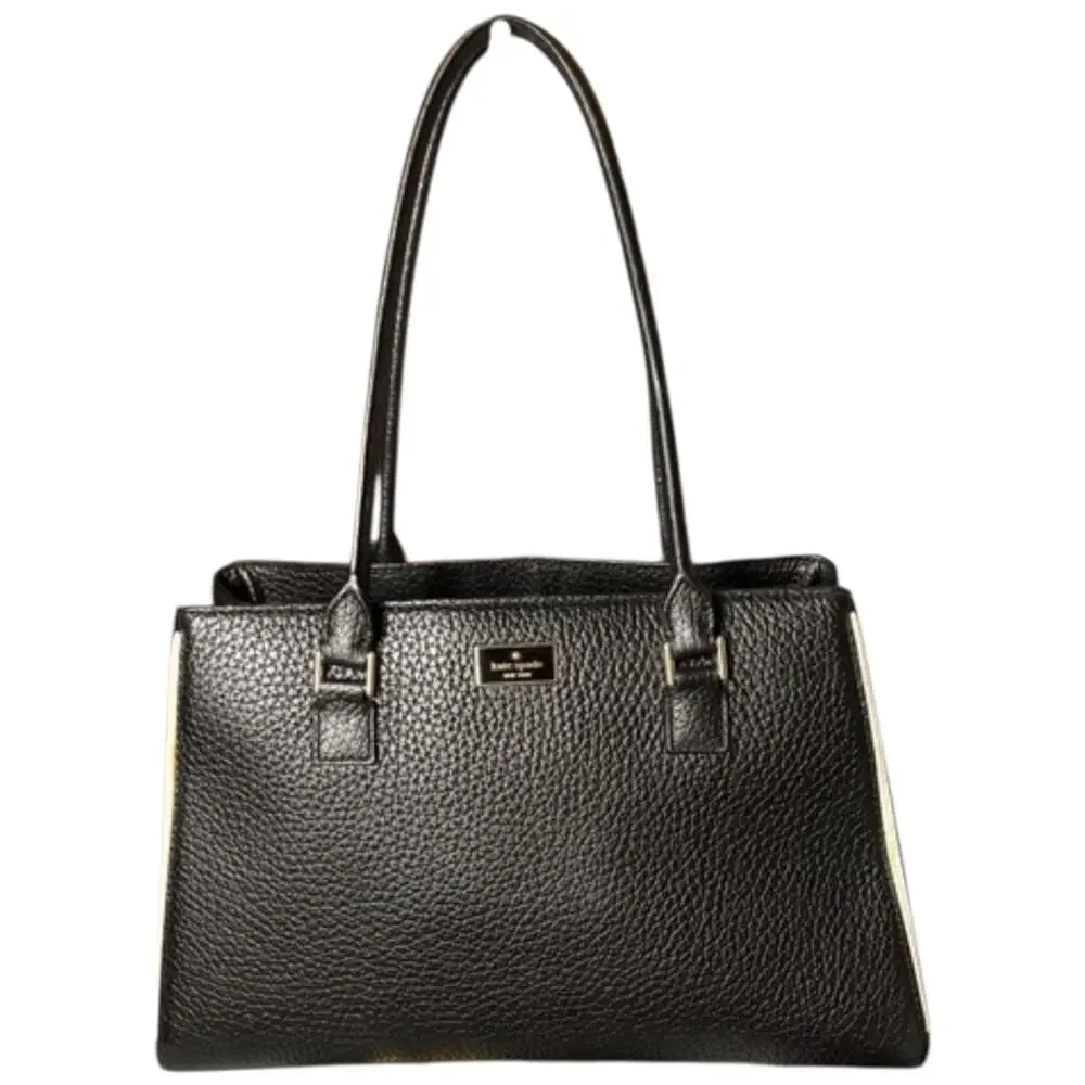 EUC KATE SPADE Prospect Place Phila Tote in Black W/ White Piping